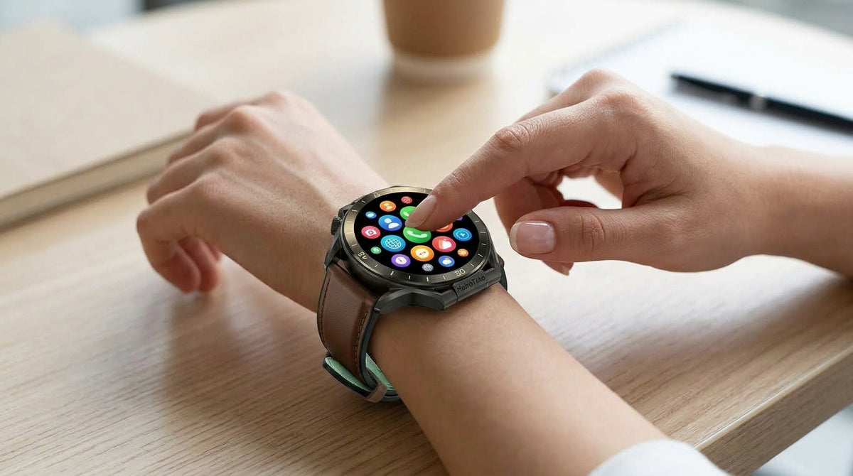 1 Year Warranty Made in Germany HainoTeko-30 AMOLED Waterproof Smart Watch with 3 Pairs Straps and Bluetooth Calling.